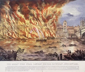 Le Grand Incendie Près du Pont de Londres, Samedi 22 Juin 1861
